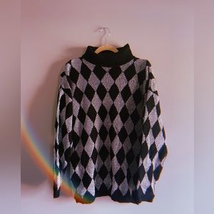 Vintage Silver & Black Sweater